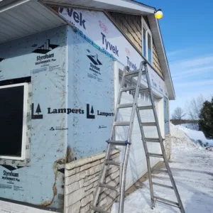 Siding about to be installed.